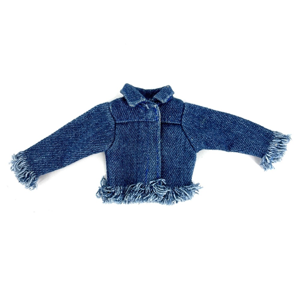 Vintage‎ Barbie Blue Jean Jacket With Fringe Y2K